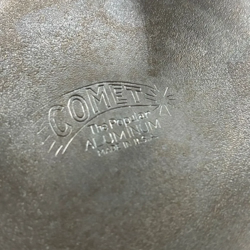 Vintage Comet Aluminum Double Boiler Pot Set Lid USA Made Country
